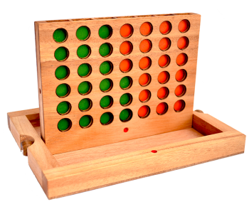 connect four, bingo and four in a row with wooden chips, strategy game 24,0 x 18,5 x 6 cm , connect four monkey pod bingo thai wooden games  