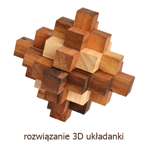 rozwiązanie 3D puzzle z drewna Samanea