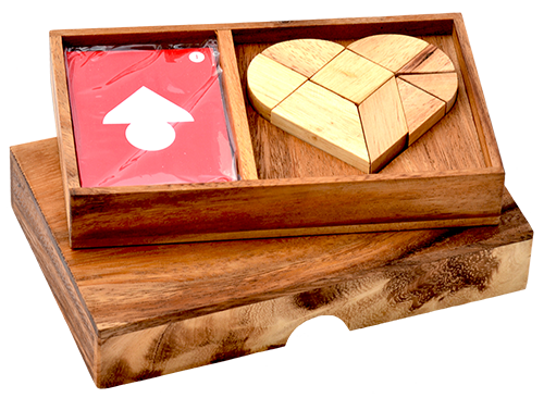 heart puzzle box 2 player tangram monkey pod thai wooden games chiang mai